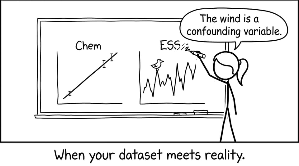 Messy ESS graph vs clean Chem graph