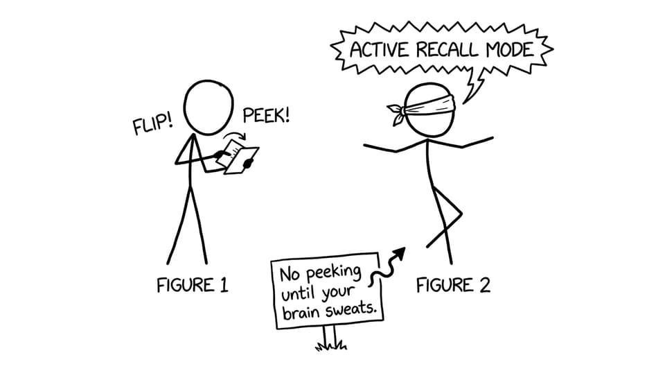 No peeking active recall gag