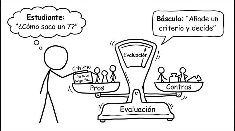 La báscula de la evaluación