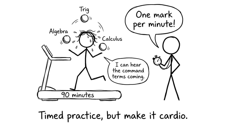 Timed practice treadmill joke