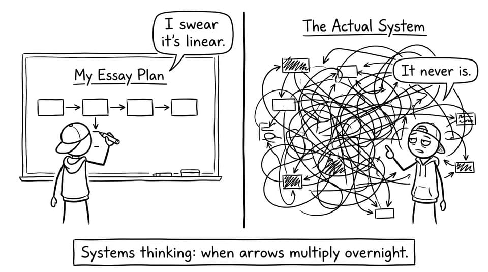 Comic about linear plans vs real systems