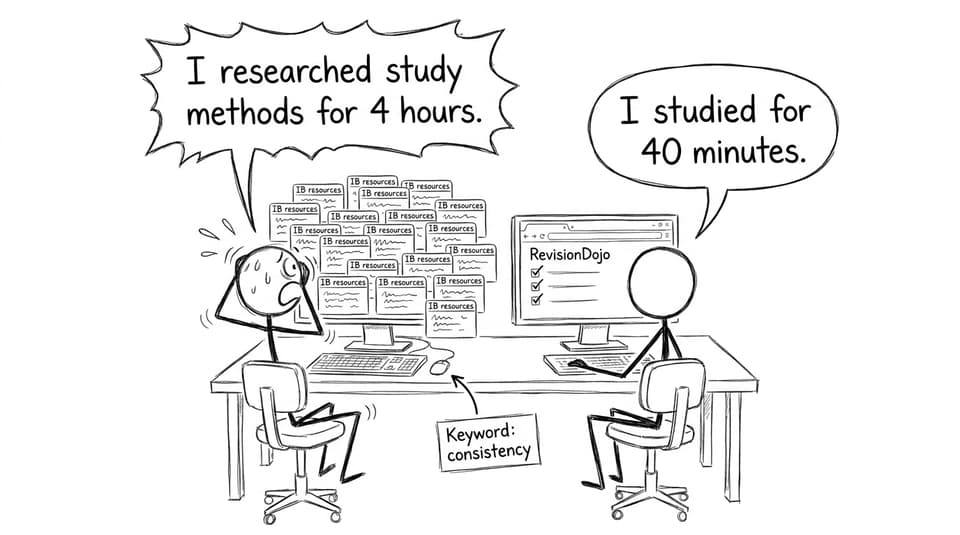 Two students: researching vs studying