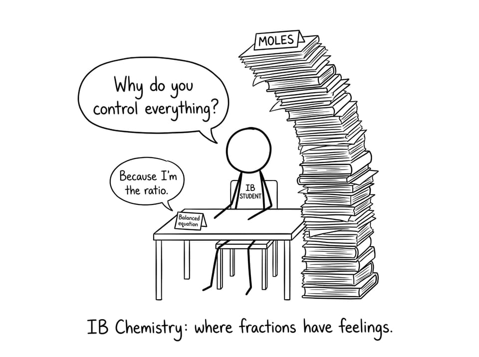 Balanced equation controls everything joke
