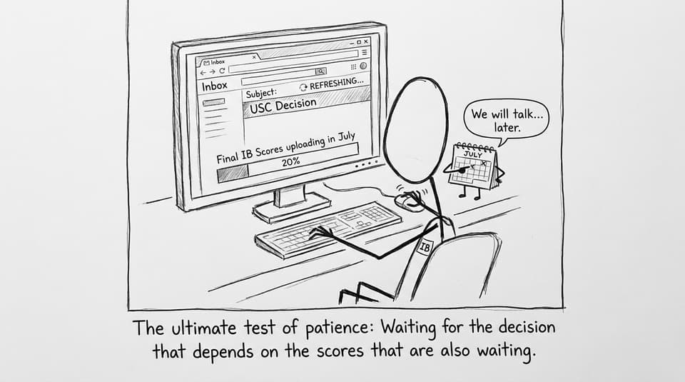 IB student waiting for USC + final scores