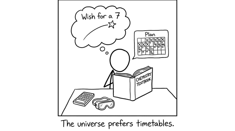 A student choosing between wishing and planning