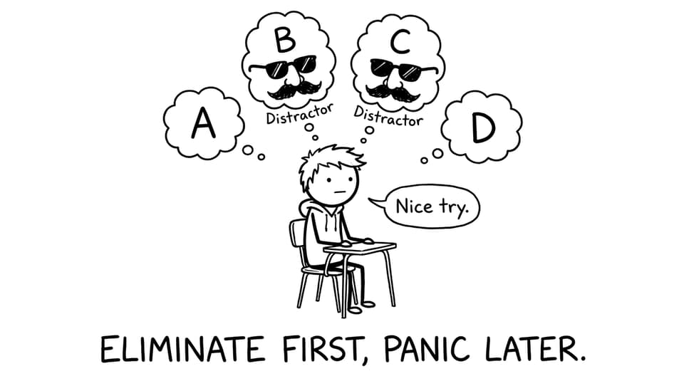 MCQ distractors comic