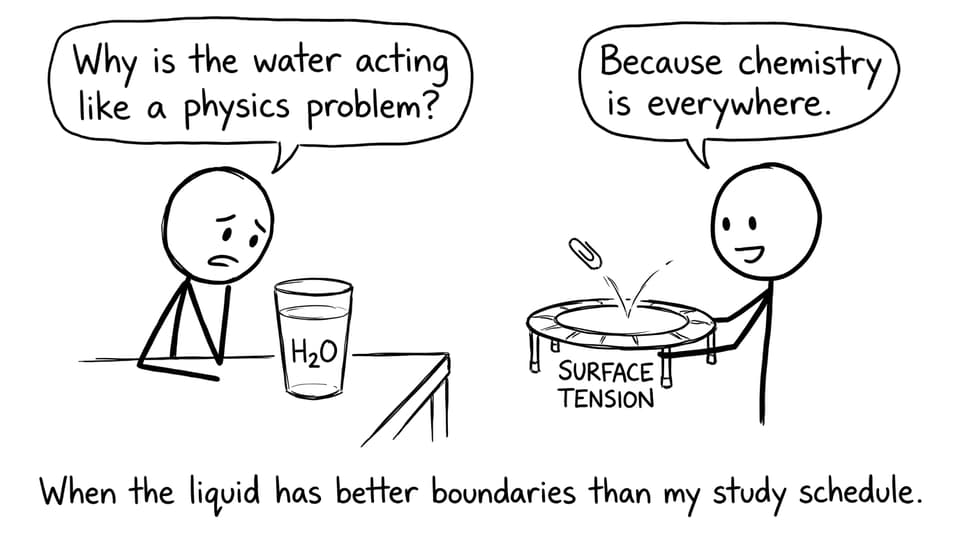 A student vs surface tension