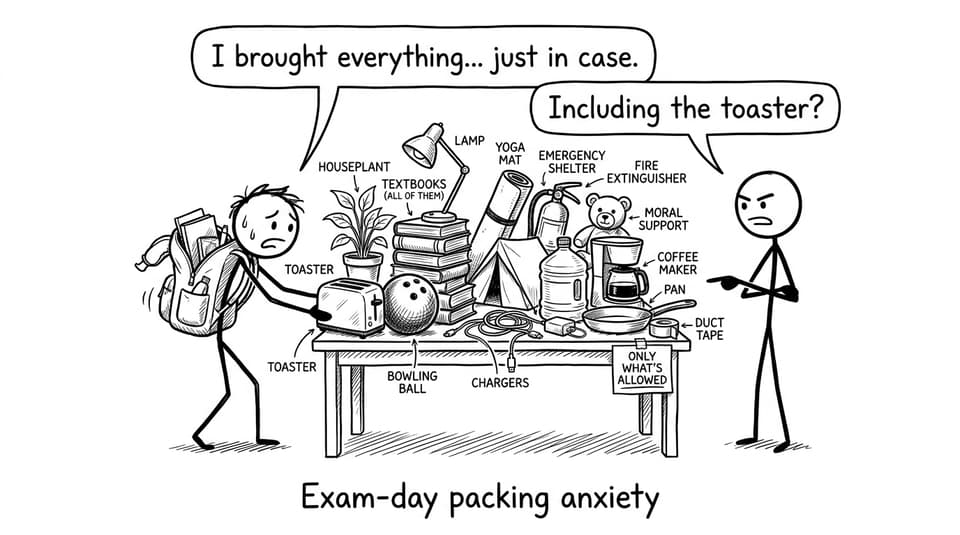 Exam-day packing anxiety