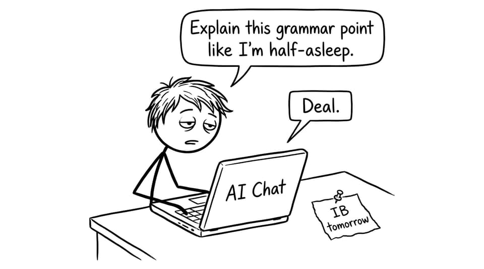 Comic about AI Chat before an IB exam