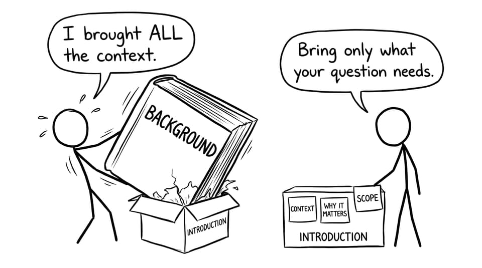Background book stuffed into tiny introduction box