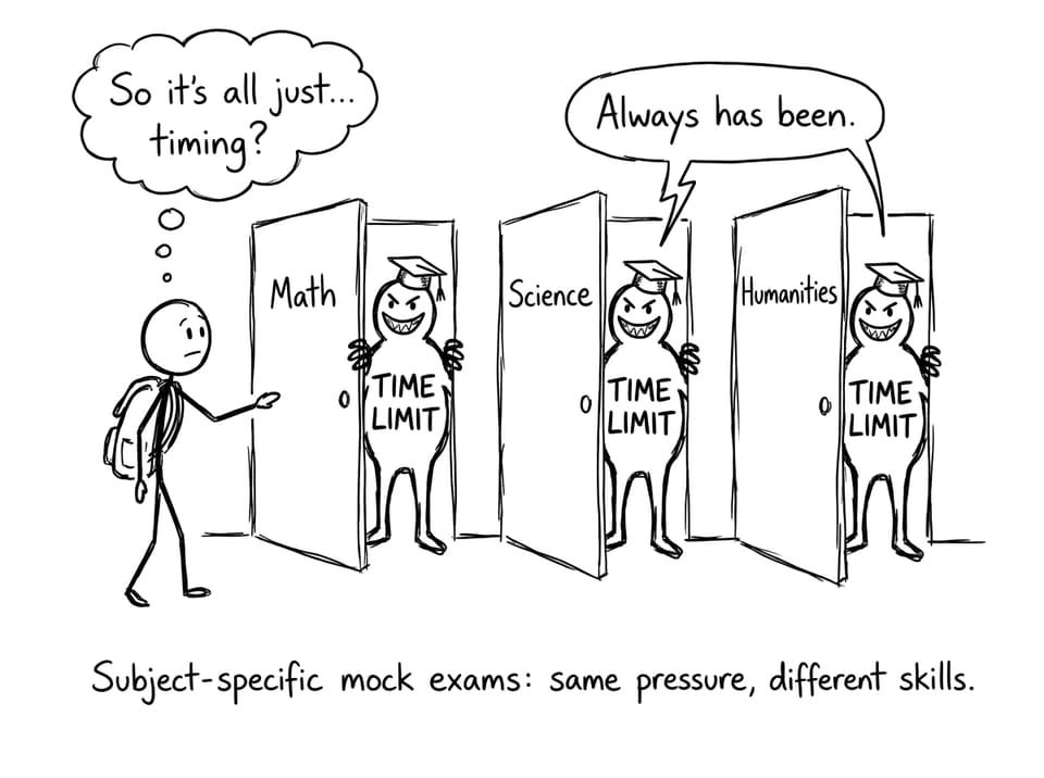 Comic about time pressure across subjects