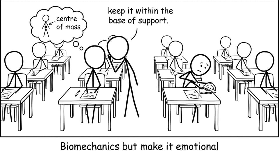 Exam hall: invigilator gives biomechanics life advice