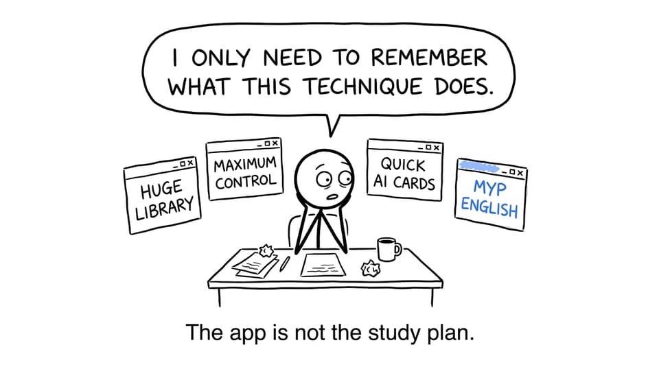 A student choosing between flashcard tools while remembering that the app is not the study plan