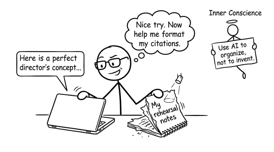 AI tries to write the concept; student protects the notebook