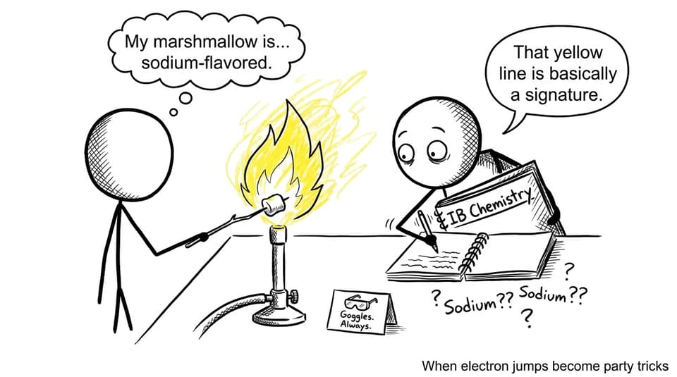 Flame test marshmallow joke