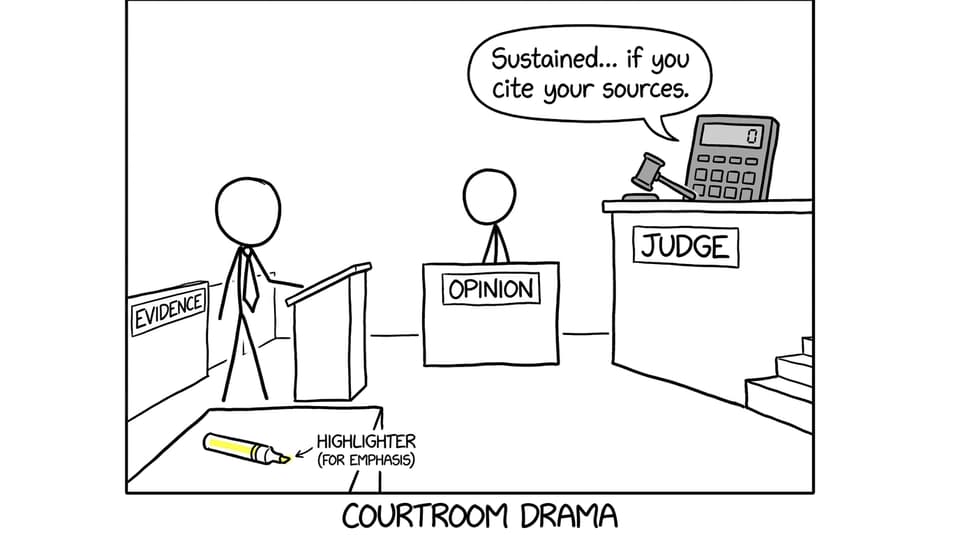 Courtroom where Evidence questions Opinion