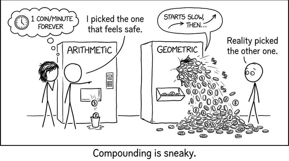 Vending machines: Arithmetic vs Geometric