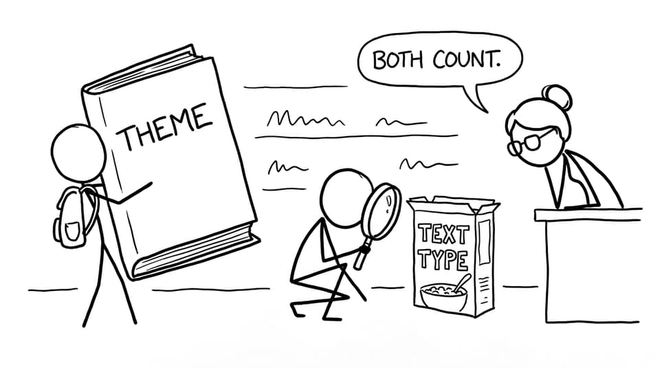 Novel vs cereal box analysis joke
