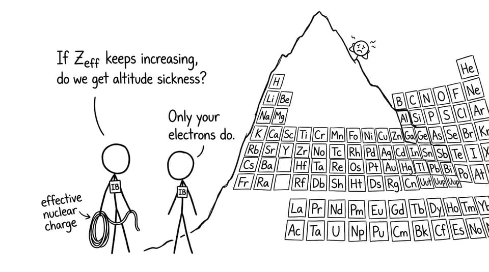 Two IB students climbing the periodic table