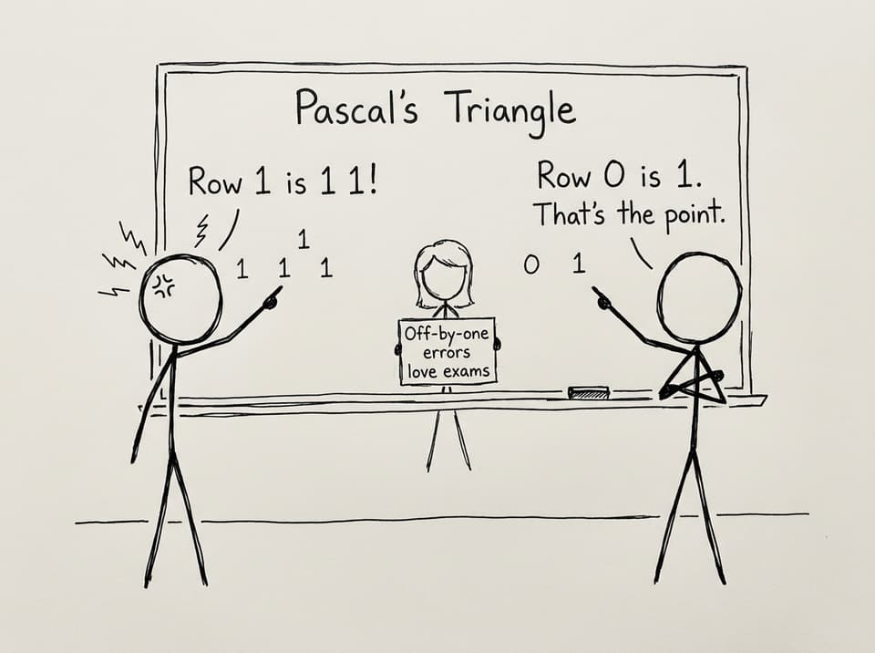 Row-numbering argument at the whiteboard