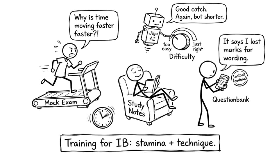 Training for IB: stamina + technique.