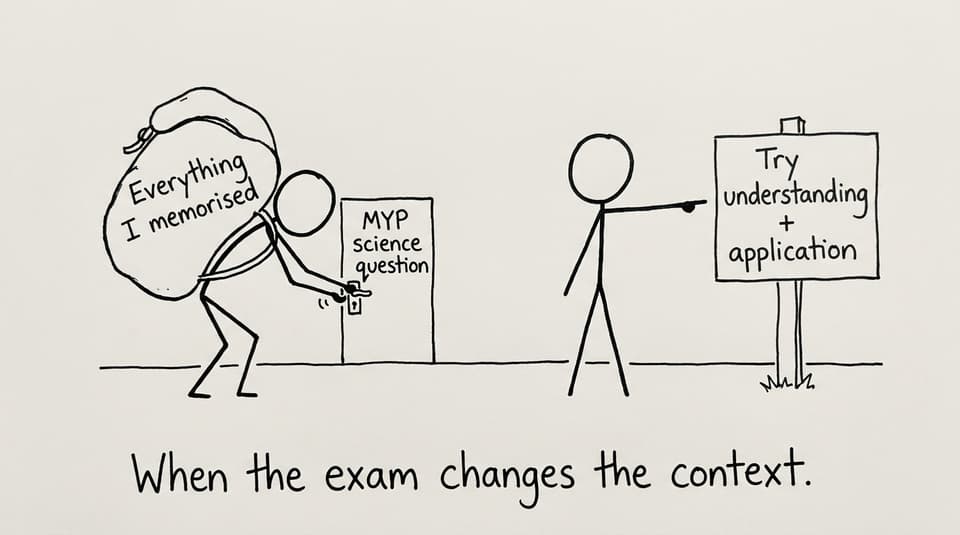 Student with backpack vs tiny exam door