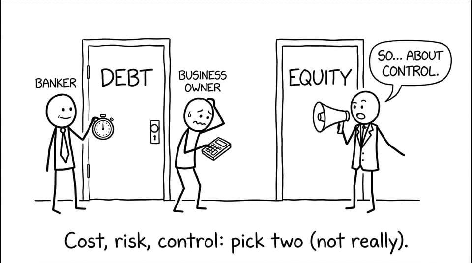 Debt door vs Equity door joke