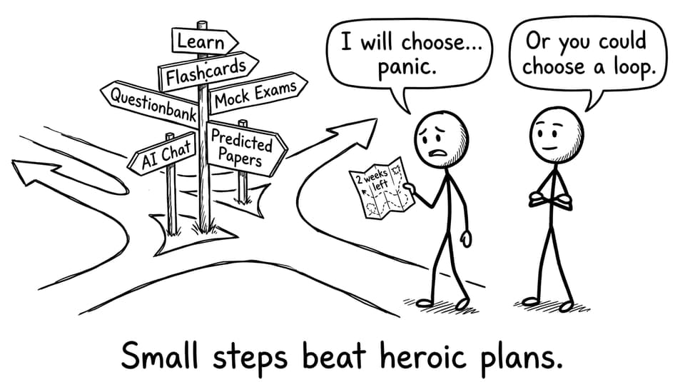 A student chooses panic instead of a revision loop