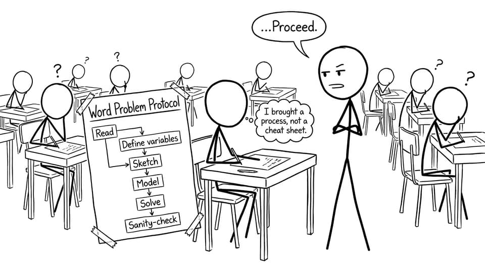 Exam hall flowchart for word problems