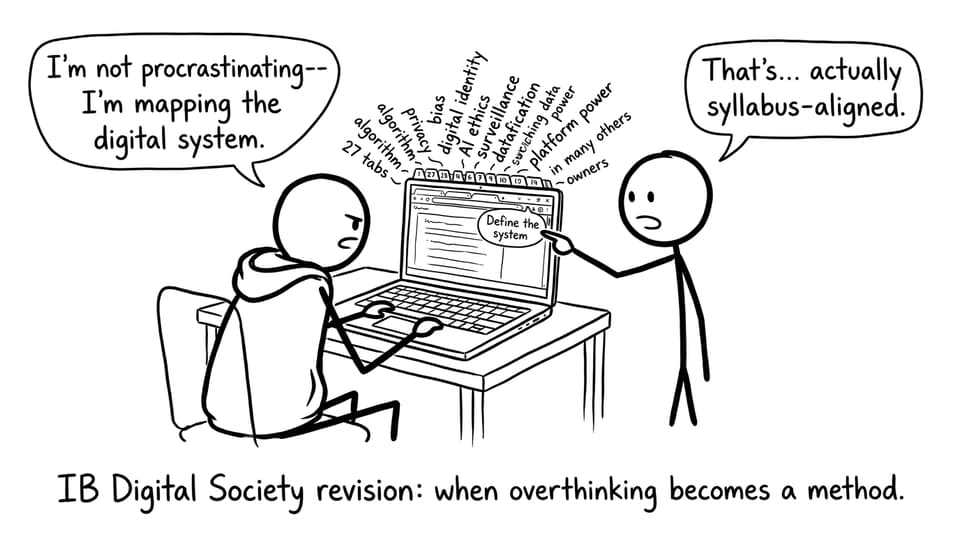 Student with too many tabs “mapping the digital system”
