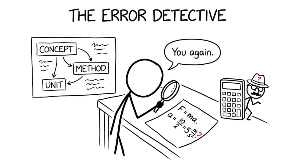A student detective tracks down a disguised unit error