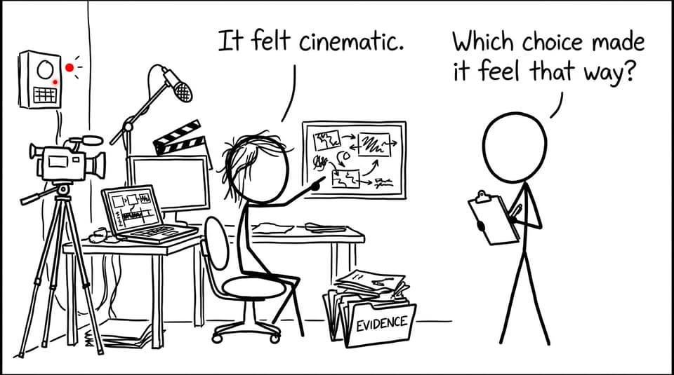 Comic about explaining why a film feels cinematic