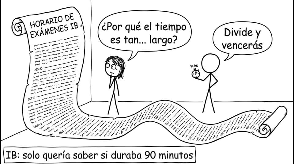 Un pergamino de horario de examen