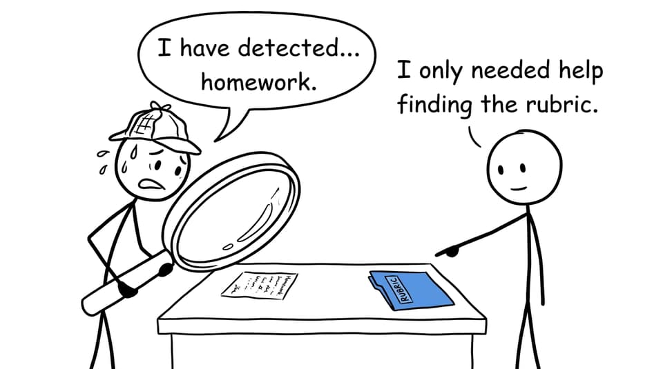 An anxious parent detects homework while the student simply needs the rubric