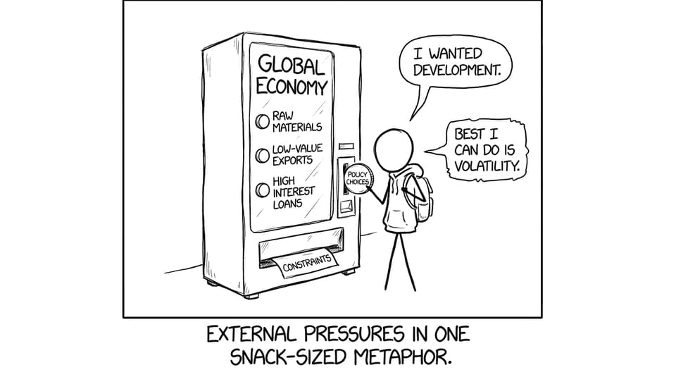 Comic: Global economy vending machine