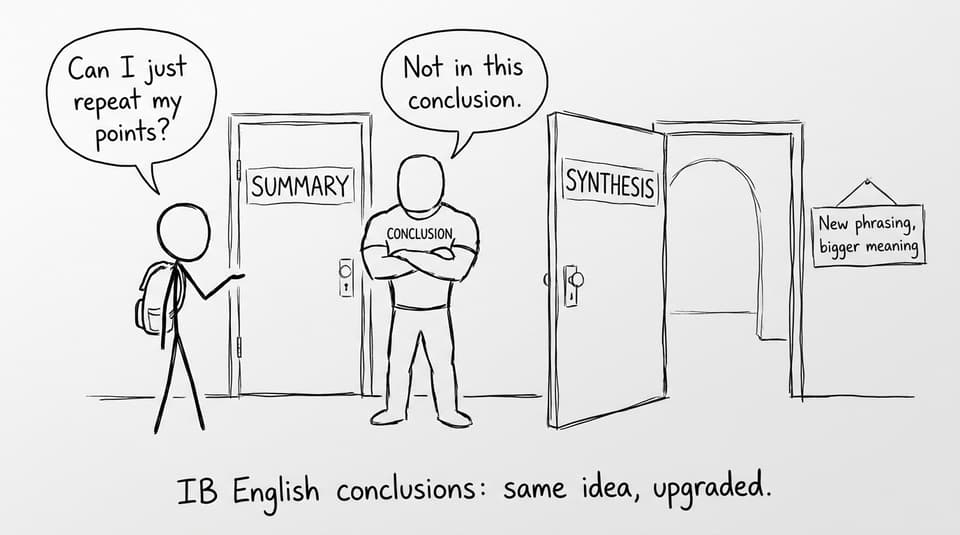 IB English conclusion synthesis comic