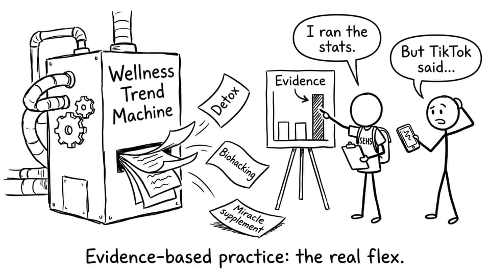 Wellness Trend Machine evidence-based joke comic