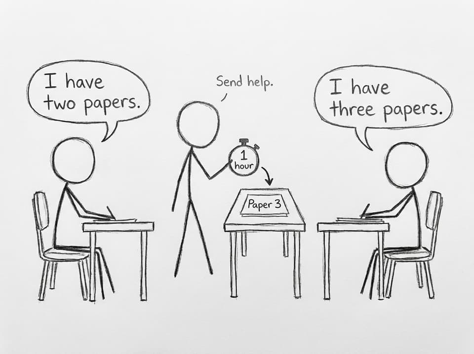 Exam hall joke about Paper 3