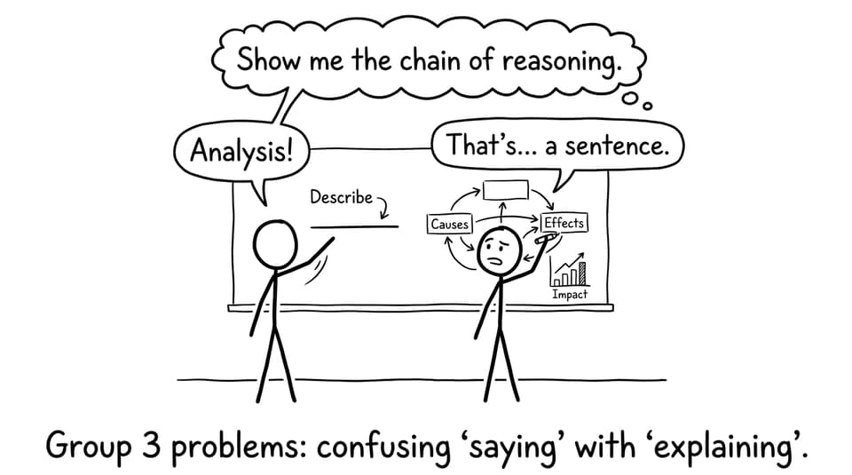 Describe vs analyze comic