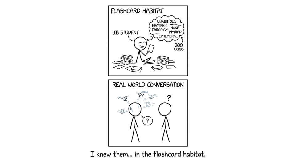 Flashcards escaping during conversation