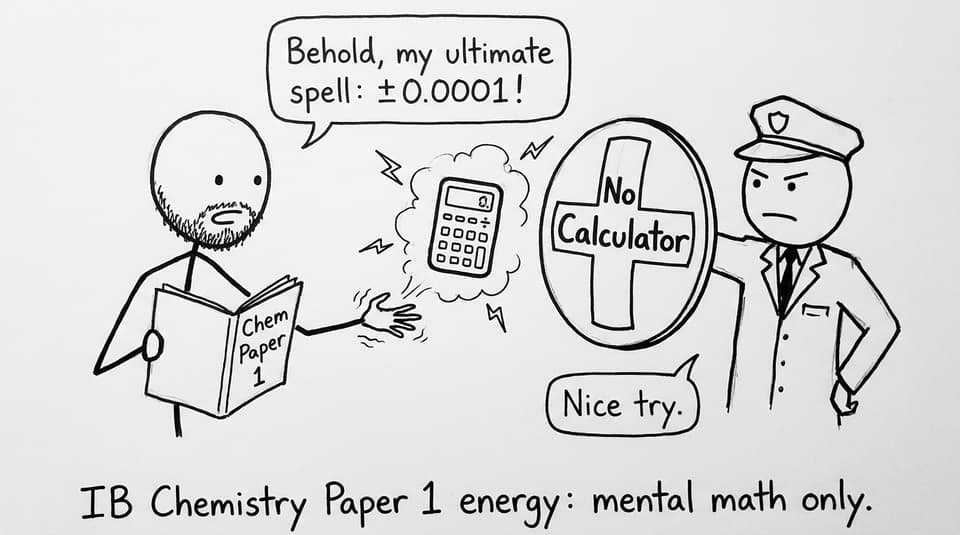 Student tries to summon a calculator in Paper 1