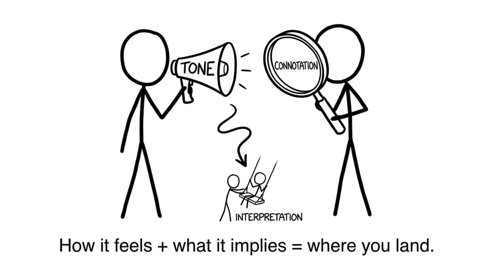 Tone and connotation comic
