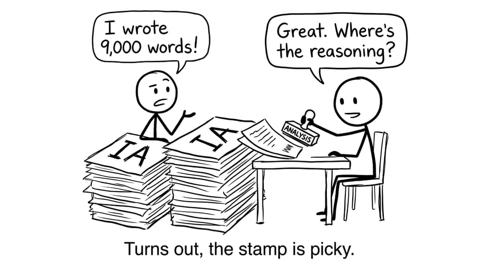 Comic about analysis stamp being picky