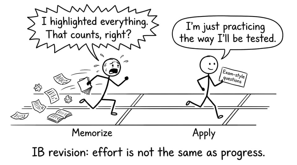IB revision: effort is not the same as progress.