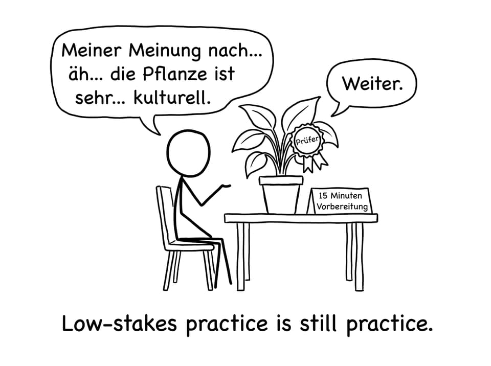 Practising the oral with a “Prüfer” houseplant