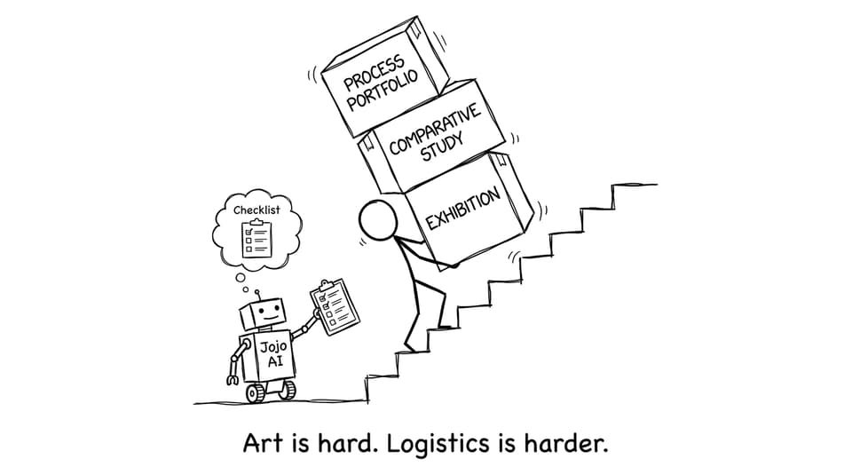 Comic about carrying IB Visual Arts components