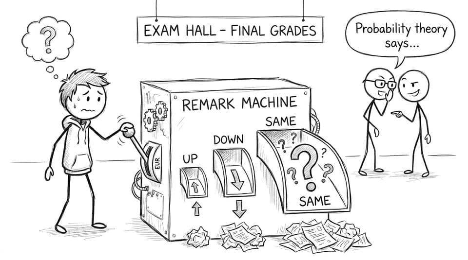 A silly “remark machine” that can output up, down, or same