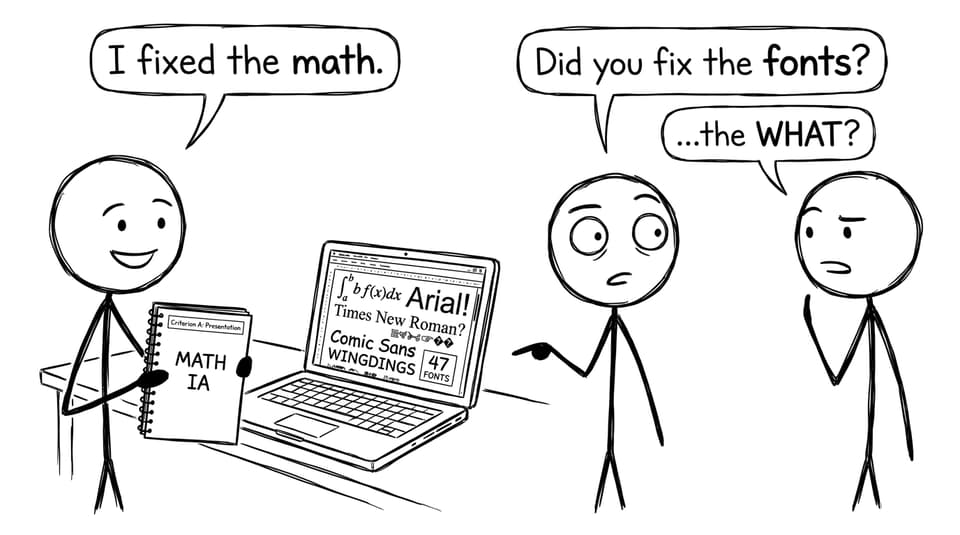 Student with too many fonts