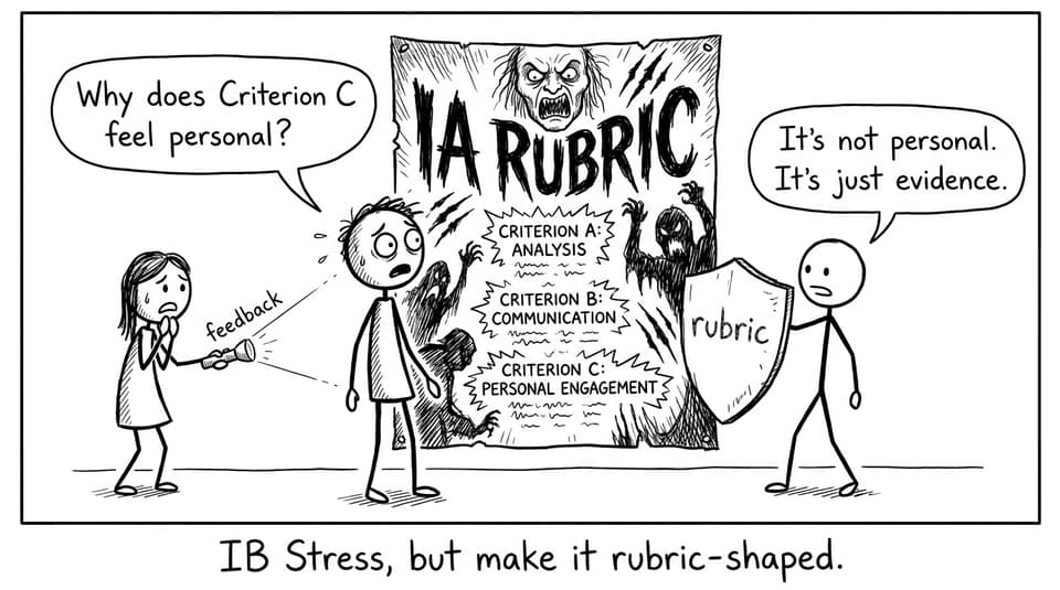 Student vs IA rubric horror poster