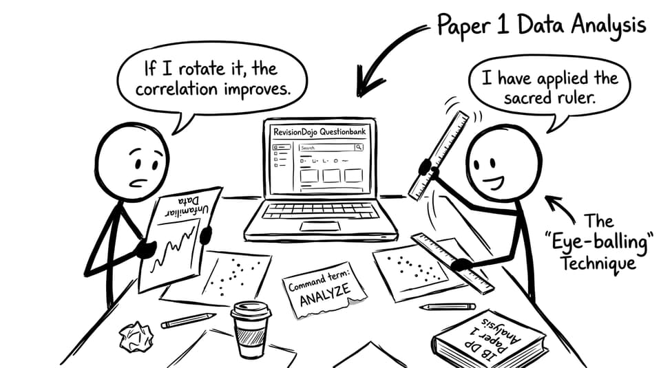 Two students doing Paper 1 data analysis